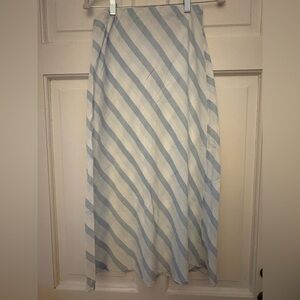 Cloth & Stone Blue and White Asymmetrical Maxi Skirt